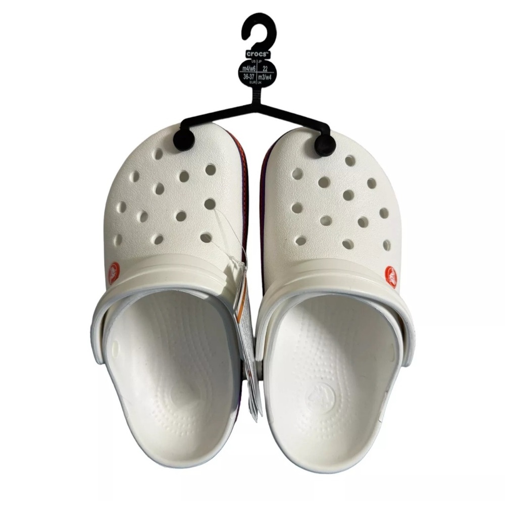 Crocs Crocband Zipper Band Clog White Orange Purple Men'4 Women's 6 -NWT - RARE
